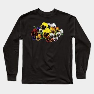 Pansies - Mixed Pansies Long Sleeve T-Shirt